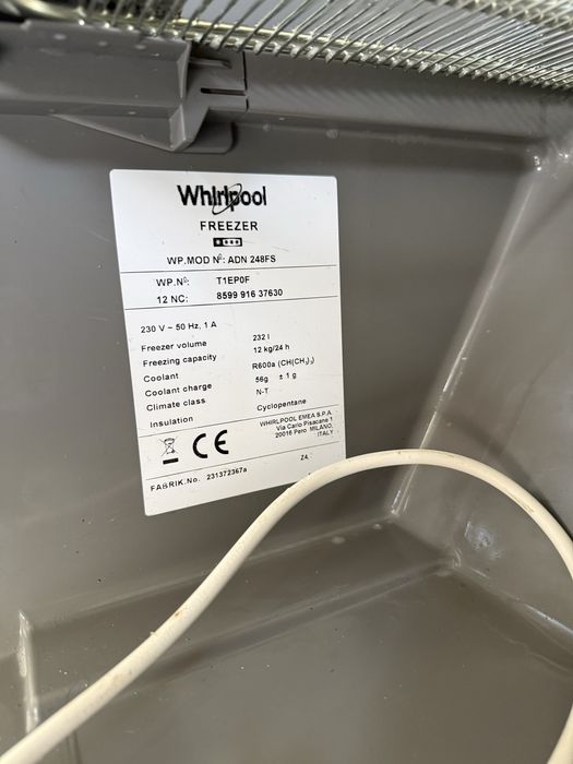Zamrażarka whirlpool adn 248 fs