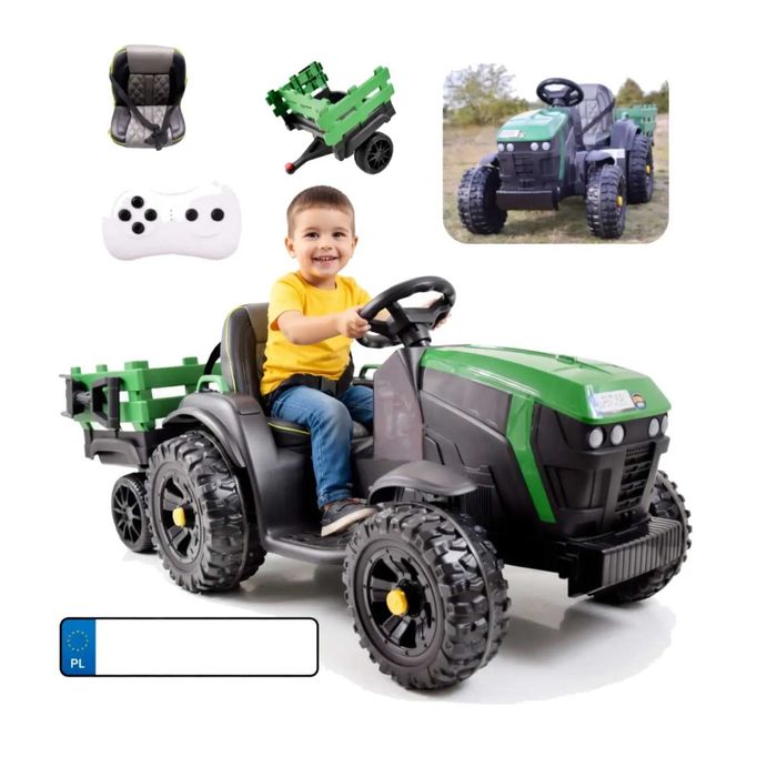 Traktor Titanium z Przyczepą | Koła EVA | Skóra | Pilot 2.4G 2x45W