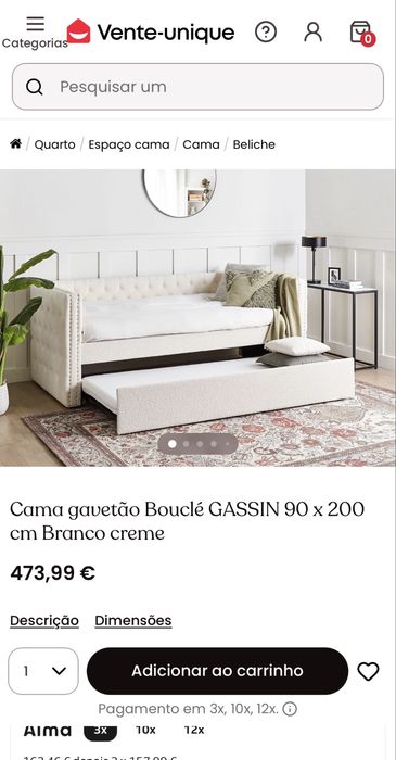 Sofa que desdobra se em 2 camas