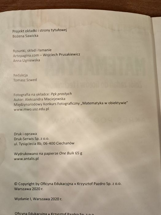 Matematyka kl. 2. Zbiór zadań. zakres postawowy.