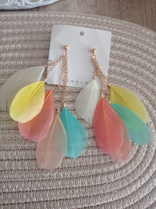 Kolczyki kolorowe piôrka