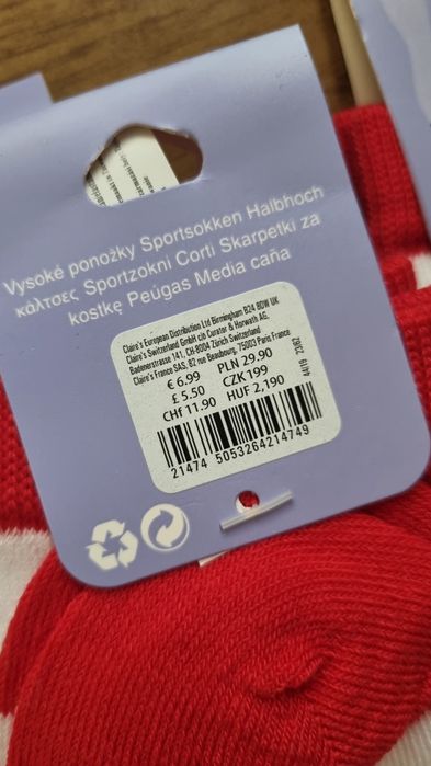 Skarpety LOVE Claire's r.39 tęczowe