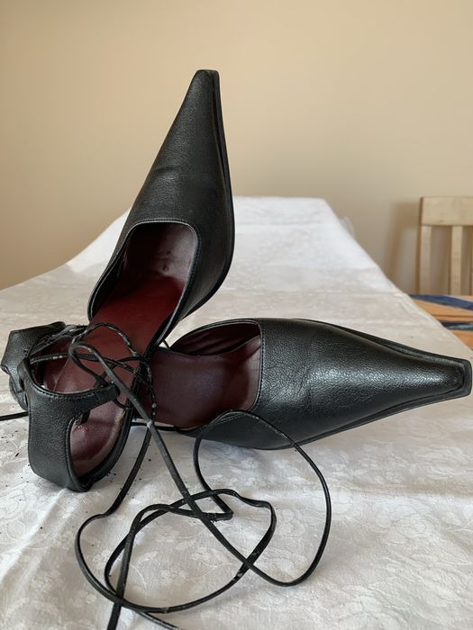 Skora naturalna czarne buty damskie