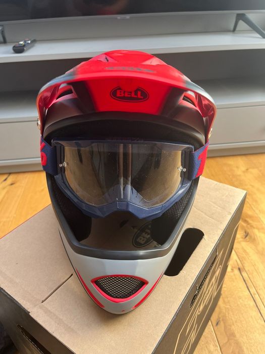 Kask fullface Bell Sanction + gogle 100% – roz. M (55–57 cm) – stan idealny