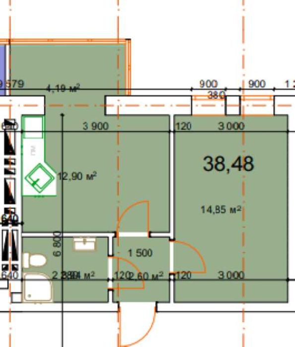 Продаж 1 кім квартири, 38.48 м.кв в ЖК по вул.Малицькій(Епіцентр)