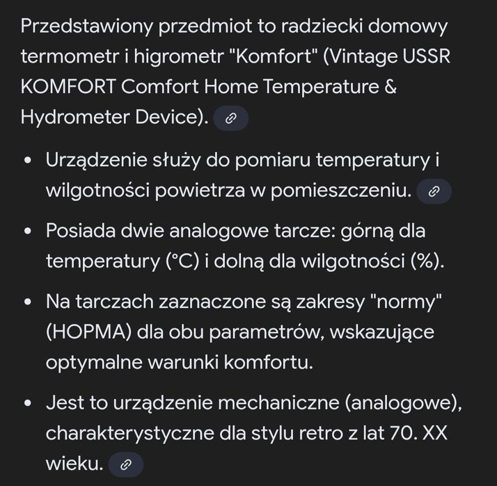Termometr,higrometr  KOMFORT -ZSSR