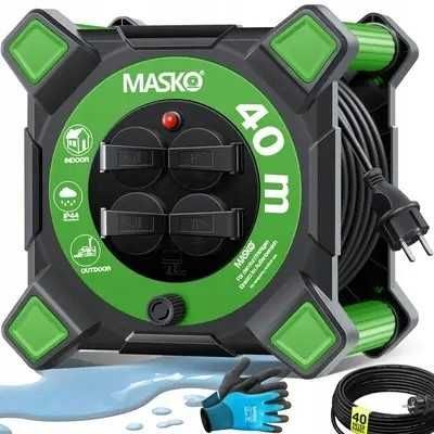 Bęben Kablowy Przedłużacz Bębna Kablowego 40 m IP44 1000W-3000W