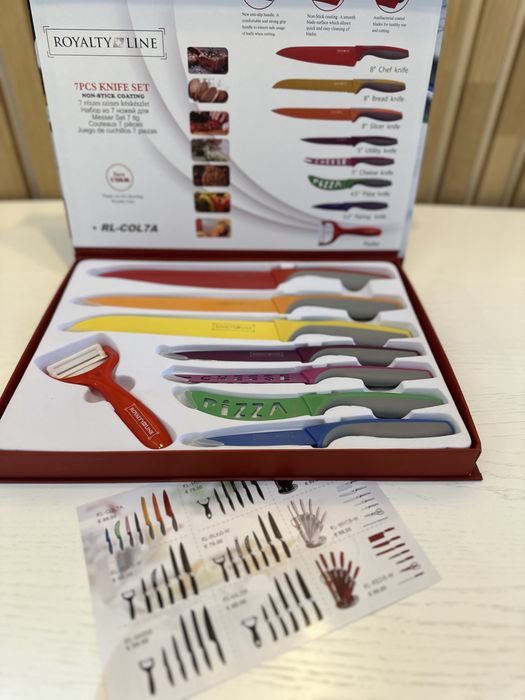 Набір різнокольорових ножів Royalty Line, 7 шт