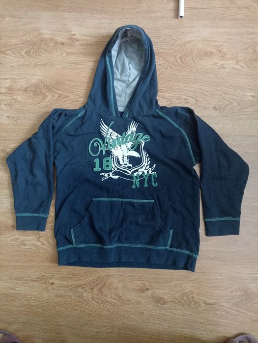 Bluza z kapturem, granatowa dla chłopca r. 140