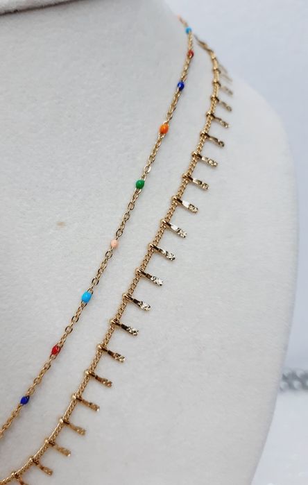 Colar duplo em aço inoxidável