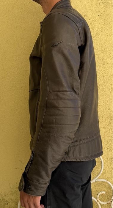 Casaco de mota em pele AlpineStars com proteções