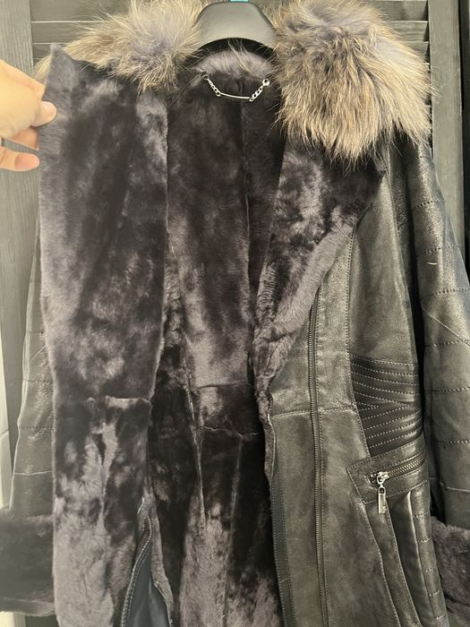 Płaszcz Ochnik skóra naturalna, jenot, rozm M/L