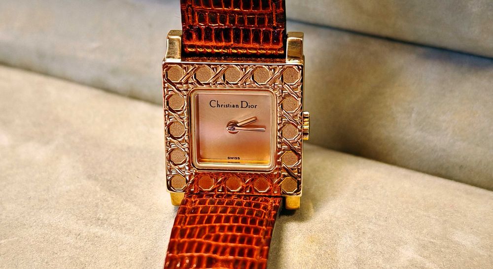 Zegarek Christian Dior La Parisienne 18K Gold Plated D60 Pozłacany Box