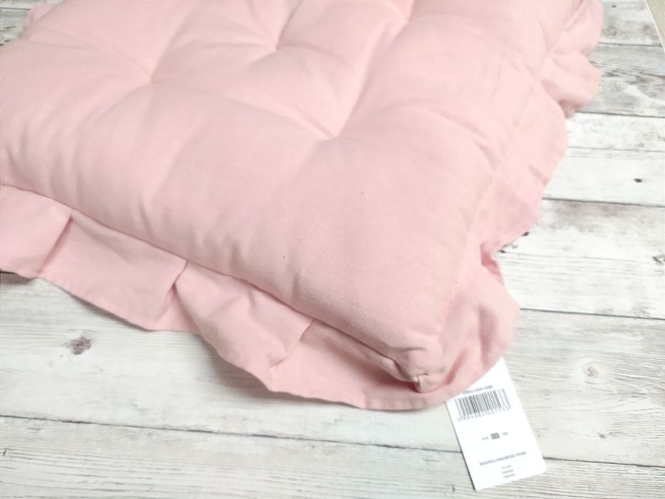 Poduszka na siedzenie łóżko ozdobna jasny różowy falbanką Boho nowa