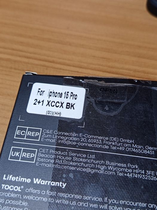 Case do iPhone 15 Pro, 2 sztuki szkła hartowanego