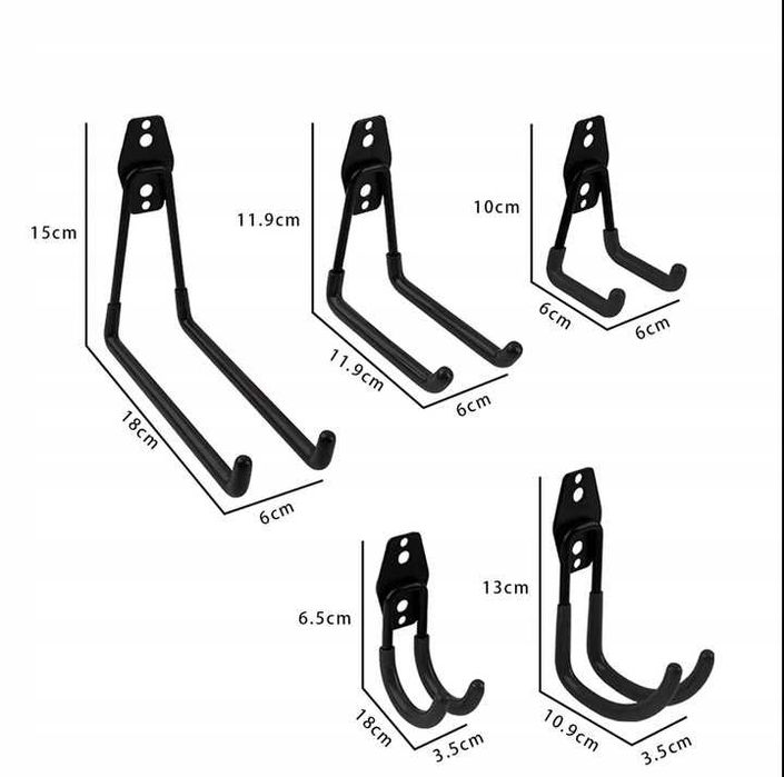 Zestaw 12 Sztuk Wieszaków Narzędziowych Uchwyt Hak Do Garażu Na Ścianę