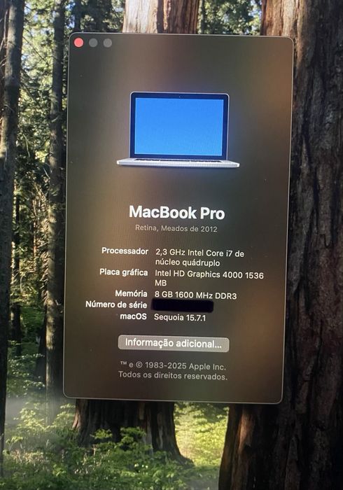 Macbook Pro A1398 Meados 2012 15”