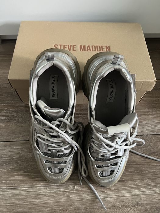 Кросівки Steve Madden 42 р жіночі/унісекс срібні масивні