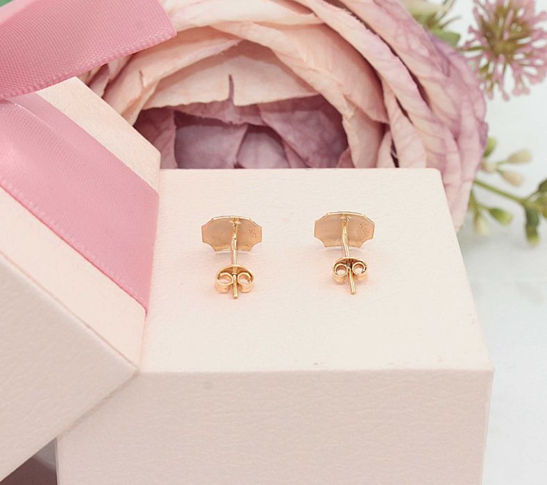 Złote kolczyki p.585/1,01g - żółte i białe złoto