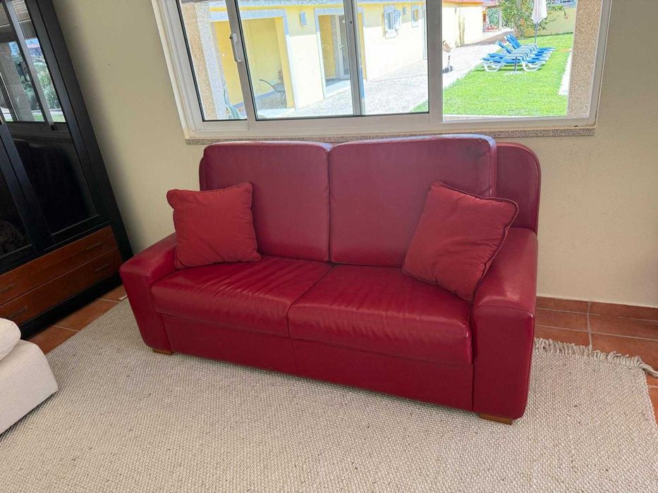 Conjunto de 2 sofás em pele em ótimo estado