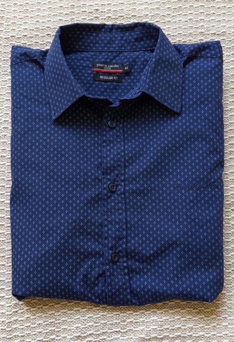 Pierre Cardin Elegancka Koszula Męska Granatowa Rozmiar M w Bardzo Dobrym Stanie
