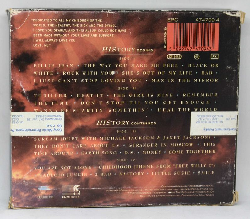 Michael Jackson HIStory Past Present And Future Book I (2xKaseta Box)