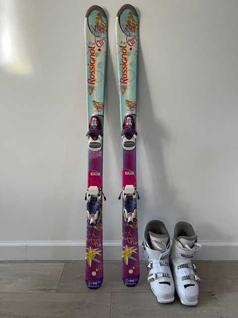 narty 120 cm rossignol dla dziewczynki i buty