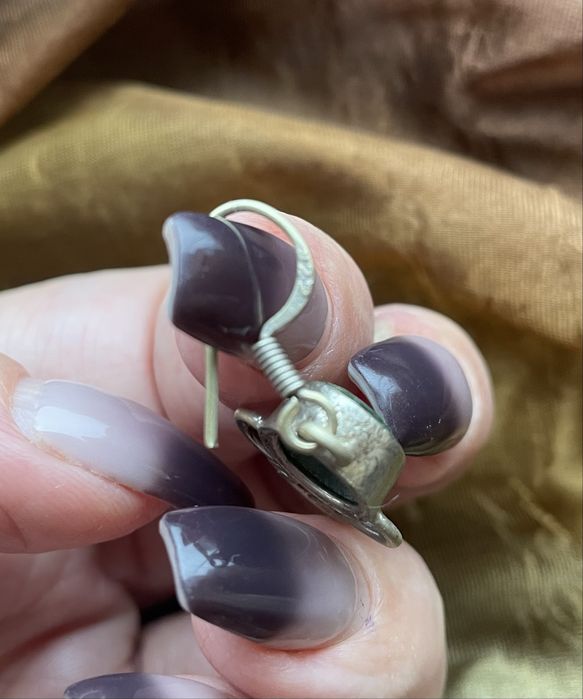 Сережки з смарагдом срібло вінтаж