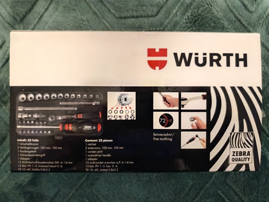 WURTH !!! Zestaw Kluczy Nasadowych 1/4” Multi !!! Nowe !!!