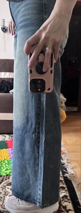 Широкі джинси синьо сірі