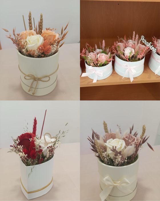Caixinhas de rosas de sabão