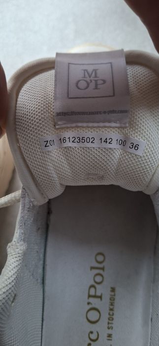 Skórzane sneakersy Marc O'Polo r. 36 kremowe / ecru na grubszej podeszwie