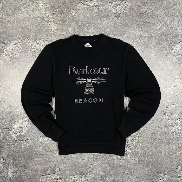 Barbour Beacon свитшот мужской чёрный оригинал, размер XL, 100% хлопок