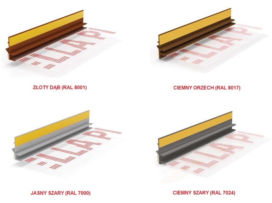Listwa listwy przyokienna z siatką 2,5mb Szary Ciemny Jasny Antracyt