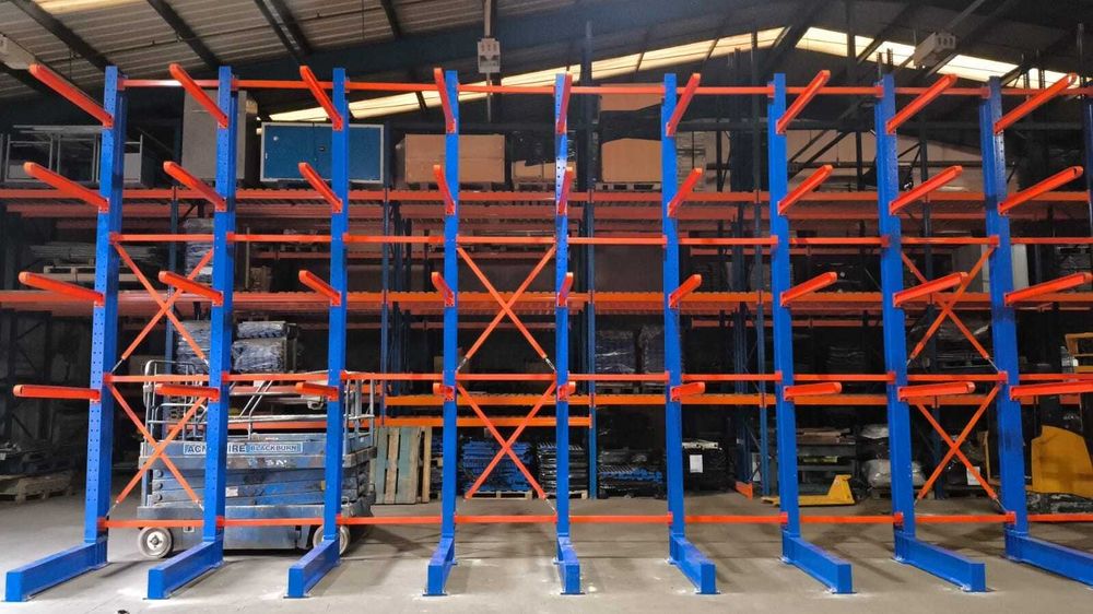 Regały wspornikowe nowe magazynowe jednostronne H400cm ramiona 100cm