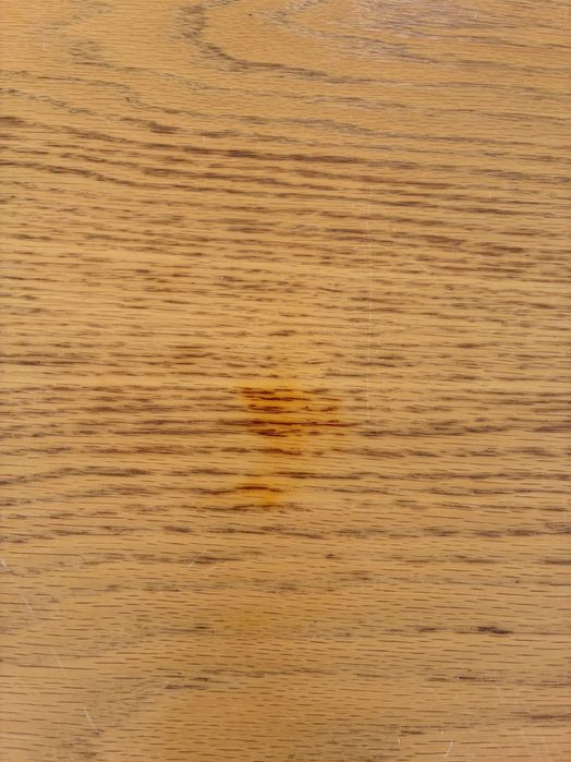 Mesa de jantar em folheado de carvalho, 2m – com sinais de uso