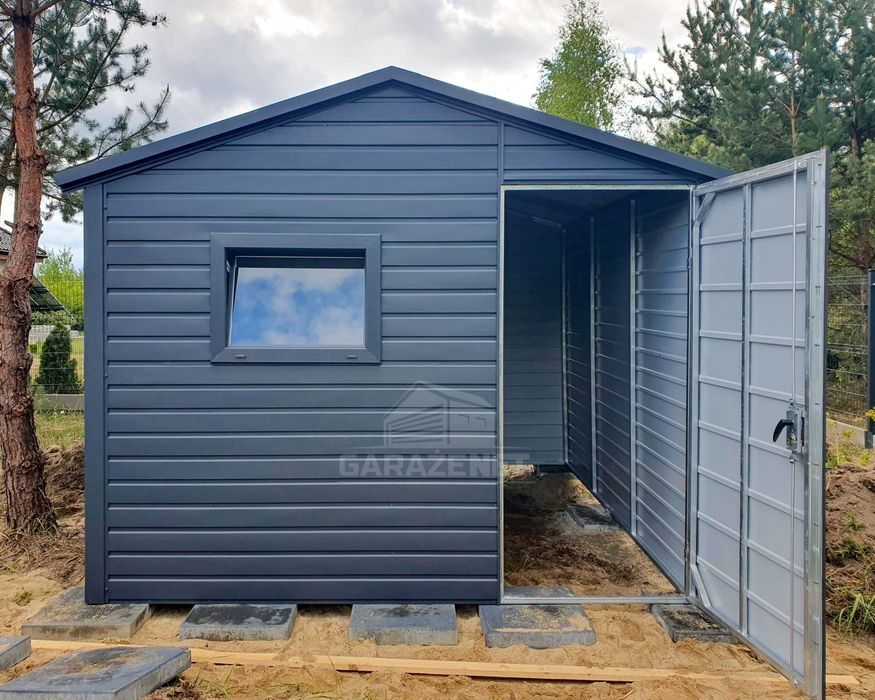 Schowek Domek Ogrodowy 3X3M Okno Drzwi Antracyt Dach Dwuspadowy Ts719