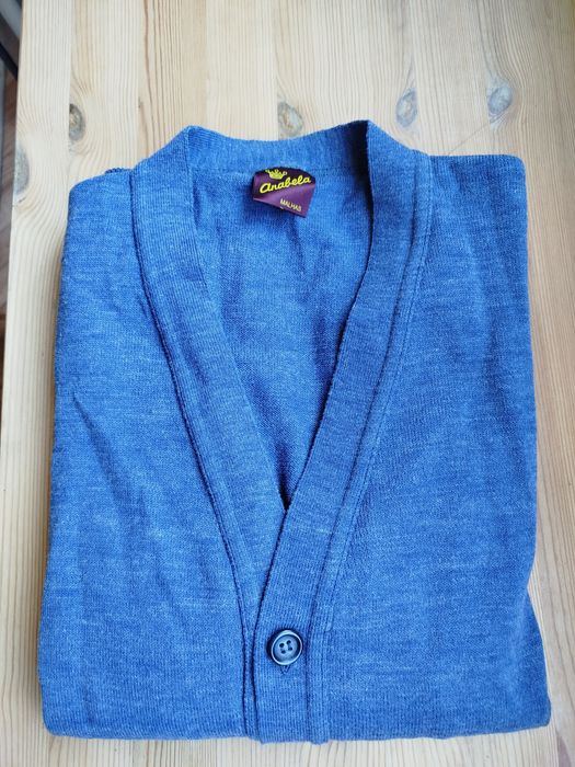 Cardigan de malha azul, M