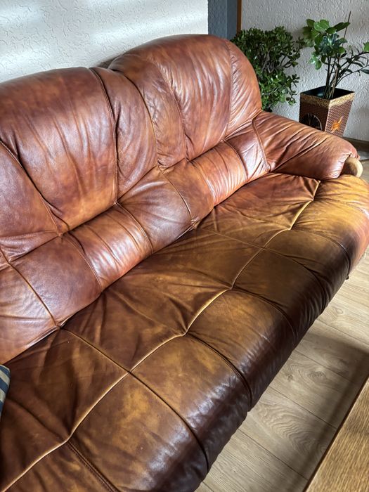 komplet wypoczynkowy skórzany