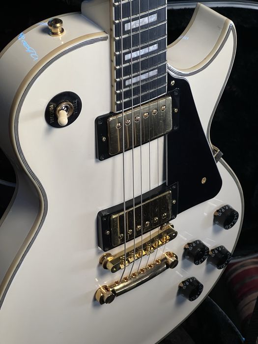 Guitarra Personalizada inspirada na Gibson Les Paul Custom White +Case