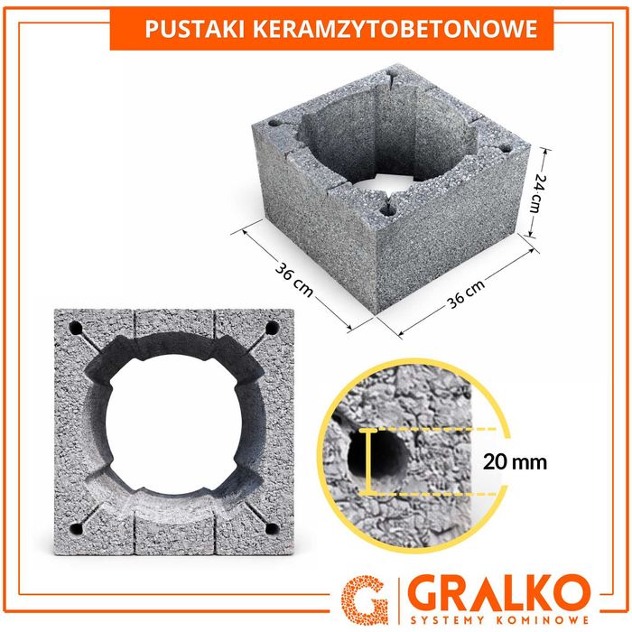Komin systemowy 5m K fi 200 GRALKO IZOLOWANY System Kominowy