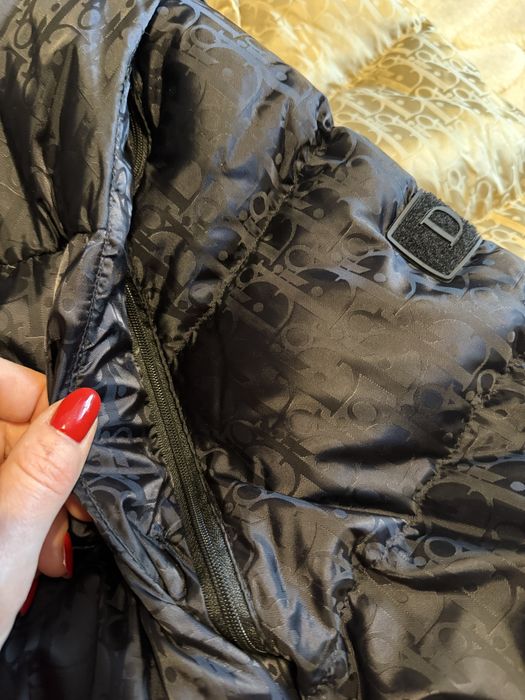 Dior oblique puffer оригінал L-XL беж і чорний. Пуховик і жилет