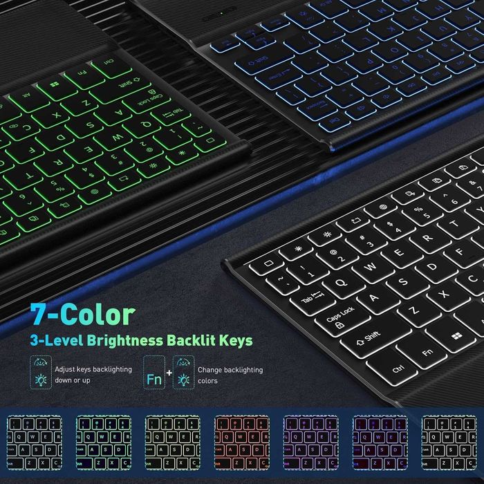 DoohowCase etui klawiatura LED RGB touchpad do Google Pixel 11" 2023
