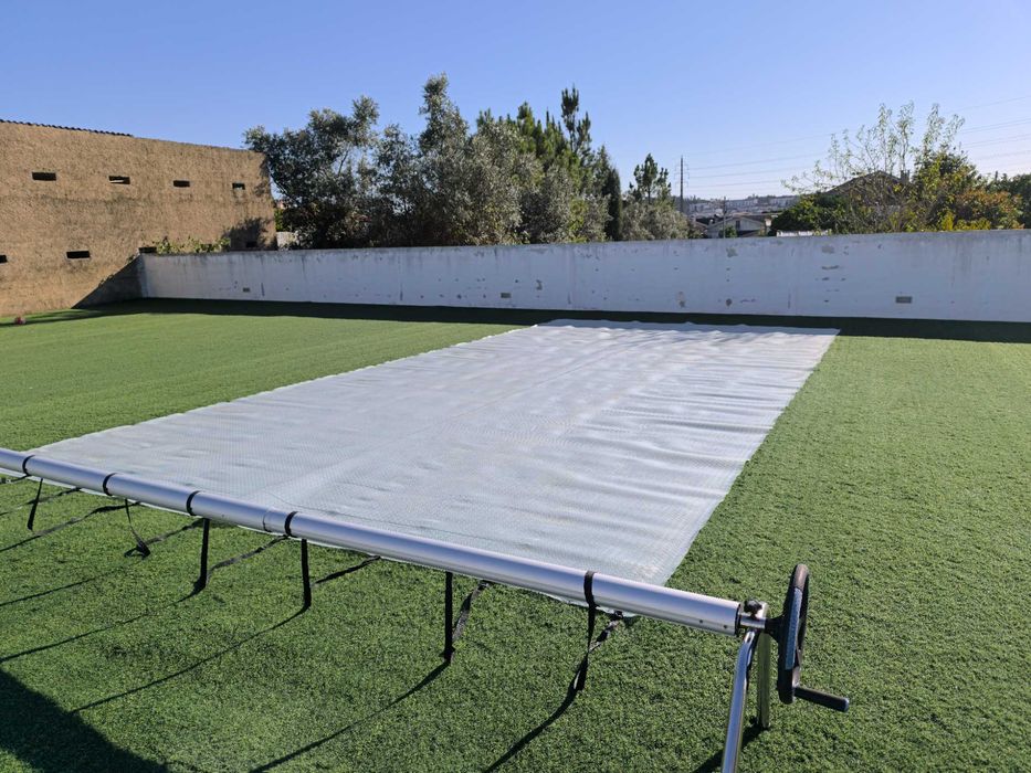 Cobertura de Piscina Termica + Enrolador em aço inox ( Como novo )