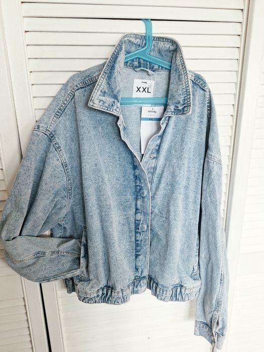 Kurtka jeansowa bomber dzinsowa bomberka xxl plus size oversize