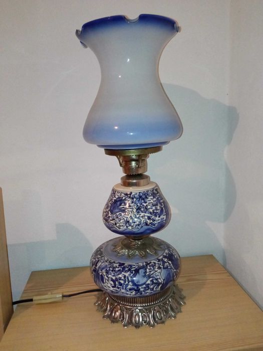 Candeeiro louça azul