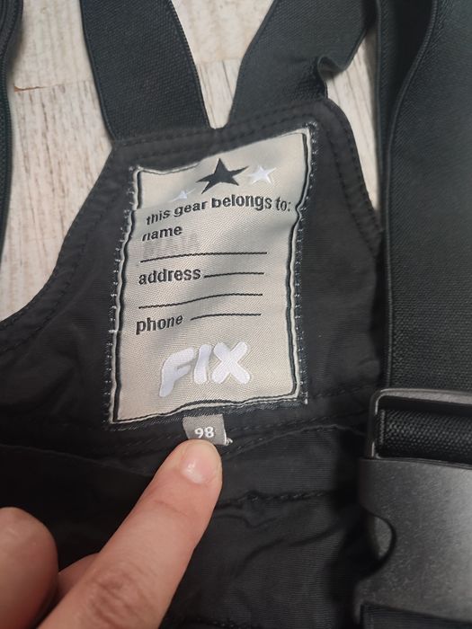 Fix 98 spodnie dziecięce zimowe narciarskie ocieplane szelki odblaski