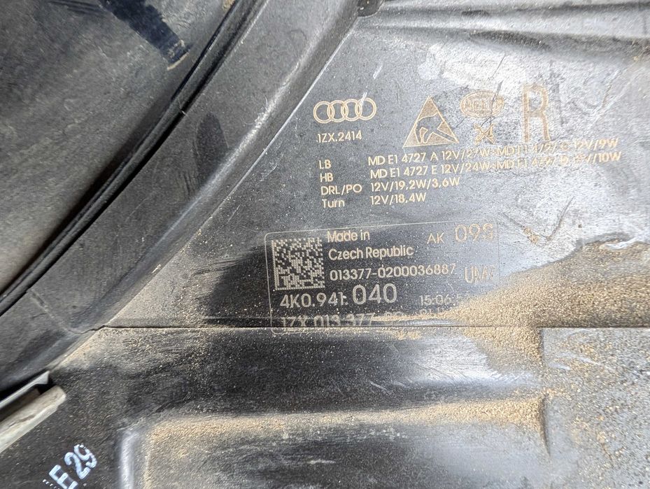 audi a6 c8 4k lampa prawa przód matrix