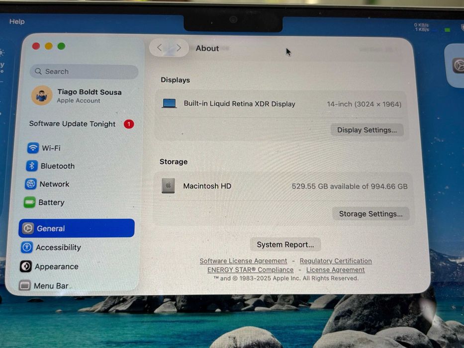 Portátil Macbook Pro M1 RAM 16GB Disco 1TB