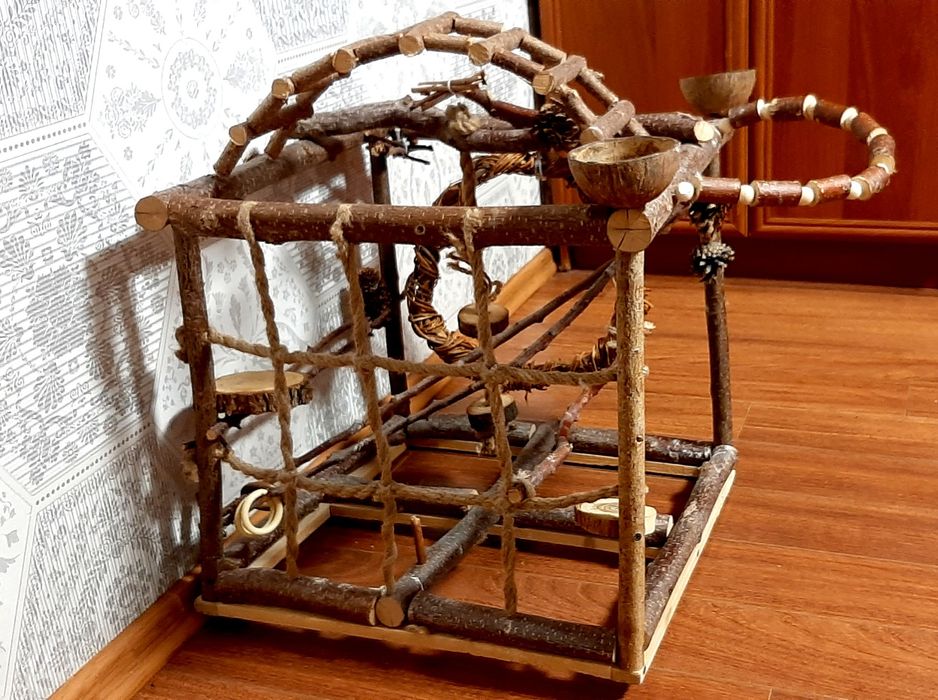 Присада, ігровий куточок, игровой уголок для папуг, пташок, 64×70×65